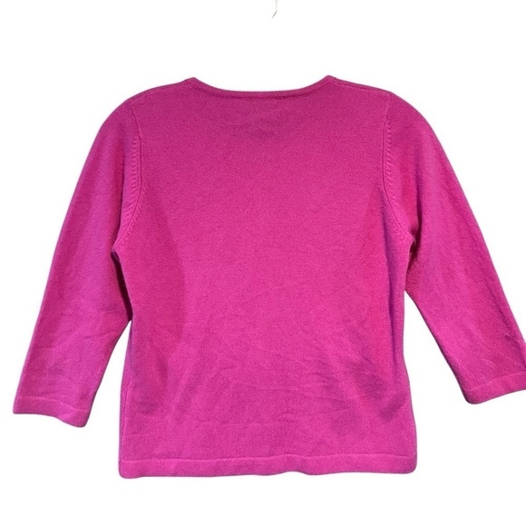 BCBG Max Azria Cashmere Button Down Cardigan Sweater Medium Pink Y2K - Picture 2 of 5